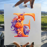 Bügelaufkleber - 15cm Alphabet-Elfen A-Z